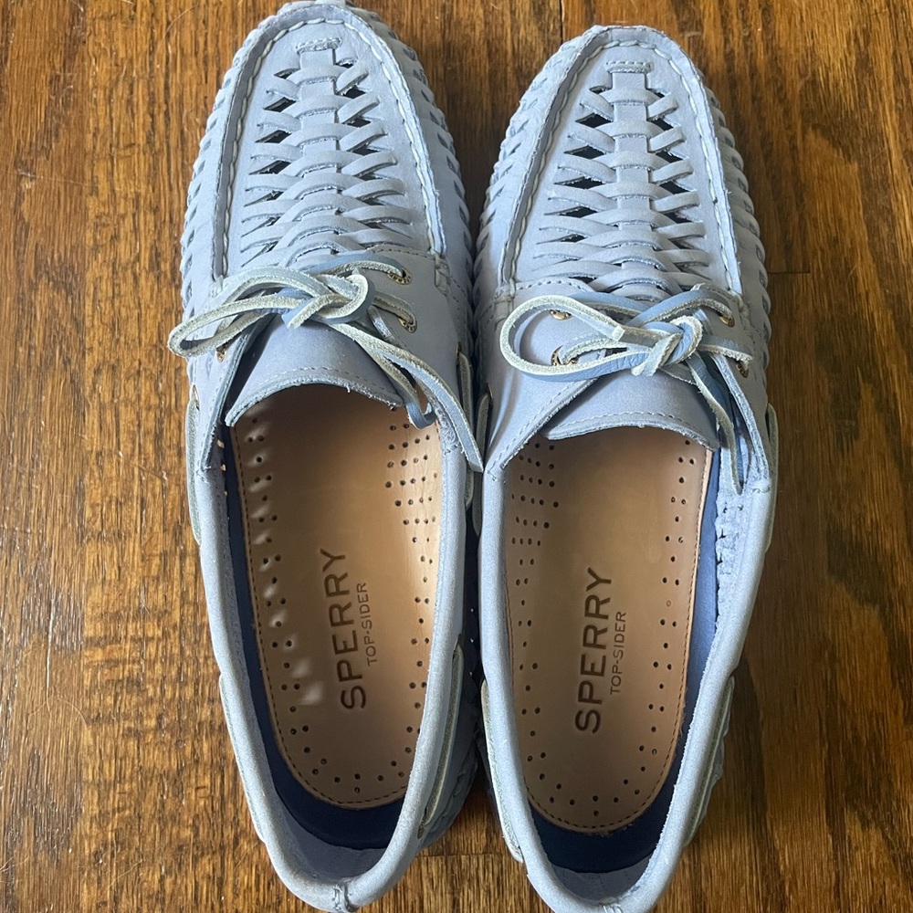 Sperry Women's Light Blue Woven Boat Shoe size 8.5 - Picture 3 of 6